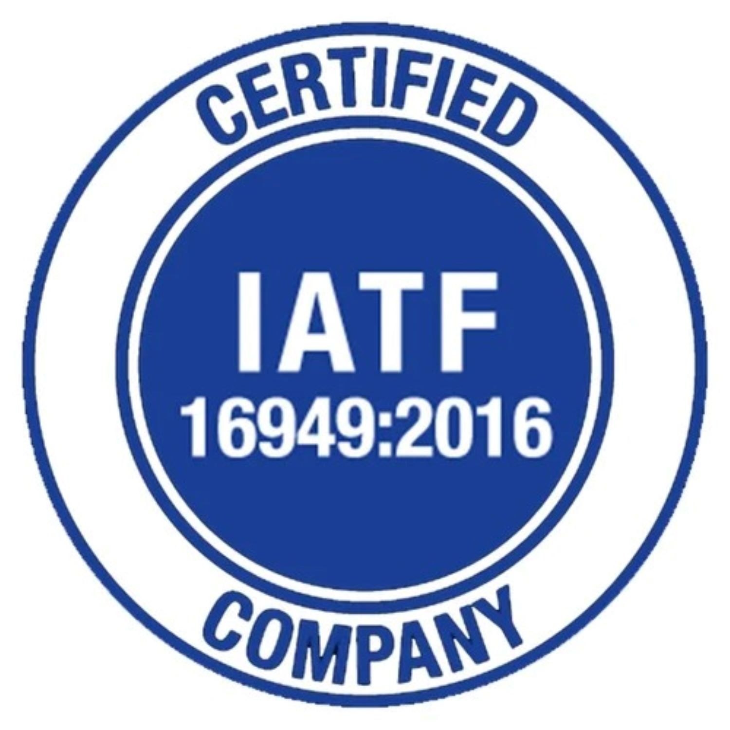 IATF 16949:2016 certified company seal badge